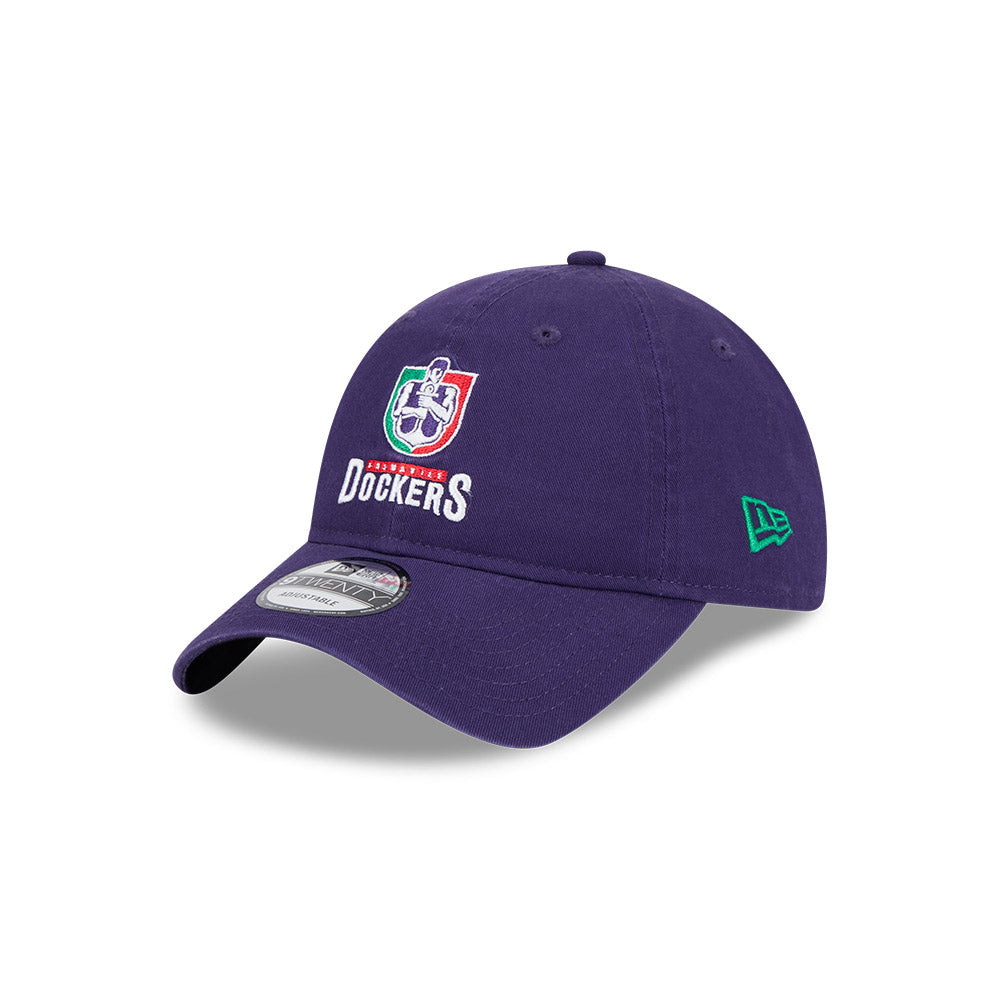 Fremantle Dockers Hat - AFL 2025 Retro Washed 9Twenty Strapback Cap - New Era